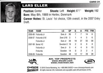 2009-10 Choice AHL Top Prospects #31 Lars Eller Back