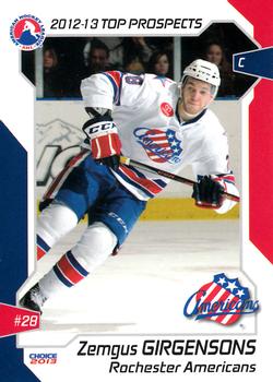 2012-13 Choice AHL Top Prospects #50 Zemgus Girgensons Front