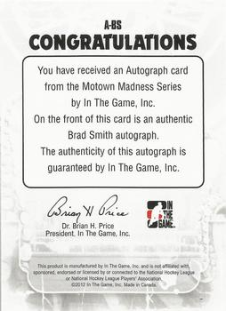 2012-13 In The Game Motown Madness - Autographs #A-BS Brad Smith Back