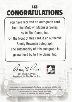 2012-13 In The Game Motown Madness - Autographs #A-SB Scotty Bowman Back