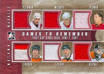 2012-13 In The Game Motown Madness - Games To Remember Jerseys #GTR-06 Steve Yzerman / Darren McCarty / Mike Vernon / Eric Lindros / John LeClair / Ron Hextall Front