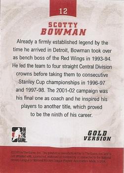 2012-13 In The Game Motown Madness - Gold #12 Scotty Bowman Back