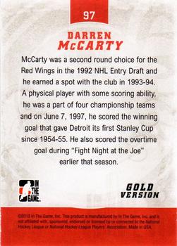 2012-13 In The Game Motown Madness - Gold #97 Darren McCarty Back