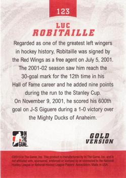 2012-13 In The Game Motown Madness - Gold #123 Luc Robitaille Back