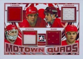 2012-13 In The Game Motown Madness - Jersey Quads #MQ-06 Reed Larson / Steve Yzerman / Greg Stefan / Danny Gare Front