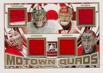2012-13 In The Game Motown Madness - Jersey Quads Gold #MQ-01 Jimmy Howard / Dominik Hasek / Mike Vernon / Curtis Joseph Front