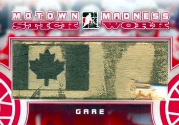 2012-13 In The Game Motown Madness - Stickwork #SW-04 Danny Gare Front