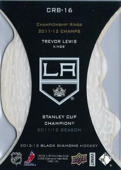 2012-13 Upper Deck Black Diamond - Championship Rings (2011-12 Stanley Cup Champs) #CRB-16 Trevor Lewis Back