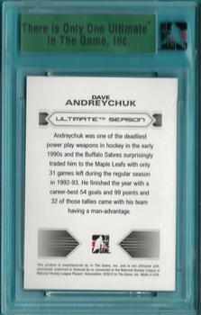 2012-13 In The Game Ultimate Memorabilia #NNO Dave Andreychuk Back