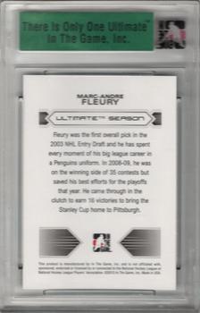 2012-13 In The Game Ultimate Memorabilia #NNO Marc-Andre Fleury Back