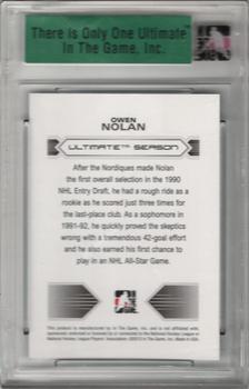 2012-13 In The Game Ultimate Memorabilia #NNO Owen Nolan Back