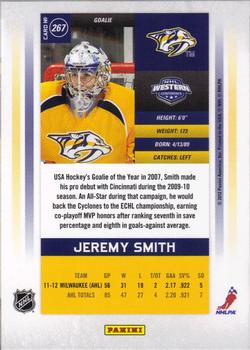 2011-12 Panini Rookie Anthology - Contenders Calder Contenders #267 Jeremy Smith Back