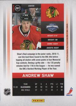 2011-12 Panini Rookie Anthology - Contenders Calder Contenders #261 Andrew Shaw Back