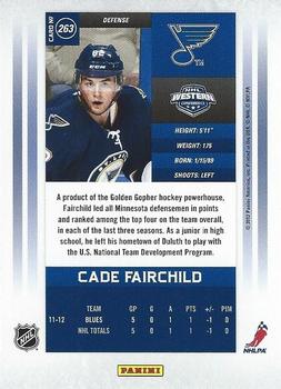 2011-12 Panini Rookie Anthology - Contenders Calder Contenders #263 Cade Fairchild Back