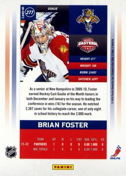 2011-12 Panini Rookie Anthology - Contenders Calder Contenders #277 Brian Foster Back