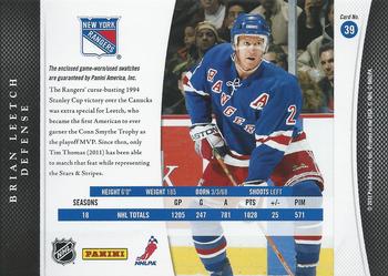 2011-12 Panini Rookie Anthology - Luxury Suite Combos #39 Brian Leetch Back