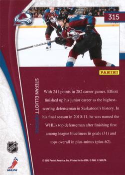 2011-12 Panini Rookie Anthology - Pinnacle Ice Breakers #315 Stefan Elliott Back
