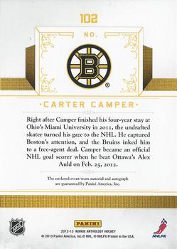 2012-13 Panini Rookie Anthology #102 Carter Camper Back