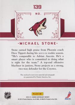 2012-13 Panini Rookie Anthology #139 Michael Stone Back
