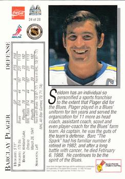 1993 Upper Deck McDonald's The Best of the Blues 1967-1992 #24 Barclay Plager Back