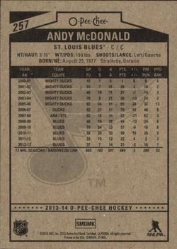 2013-14 O-Pee-Chee #257 Andy McDonald Back