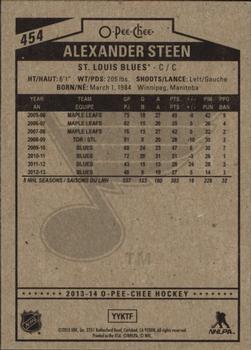 2013-14 O-Pee-Chee #454 Alexander Steen Back
