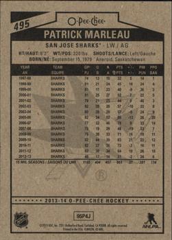 2013-14 O-Pee-Chee #495 Patrick Marleau Back