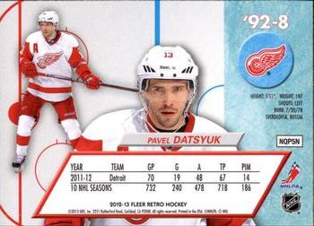 2012-13 Fleer Retro - 1992-93 Ultra #‘92-8 Pavel Datsyuk Back