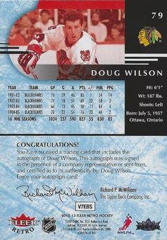 2012-13 Fleer Retro - Autographs #79 Doug Wilson Back
