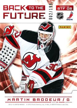 2012-13 Panini Limited - Back To The Future #BTF QB Jonathan Quick / Martin Brodeur Back