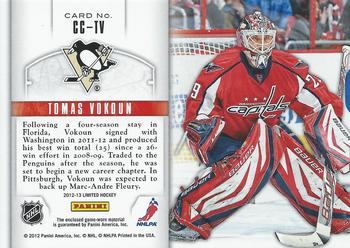 2012-13 Panini Limited - Crease Cleaners Jersey #CC-TV Tomas Vokoun Back