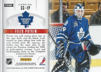 2012-13 Panini Limited - Crease Cleaners Jersey Prime #CC-FP Felix Potvin Back