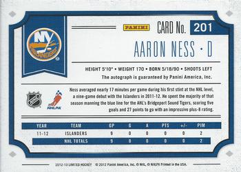 2012-13 Panini Limited - Gold #201 Aaron Ness Back