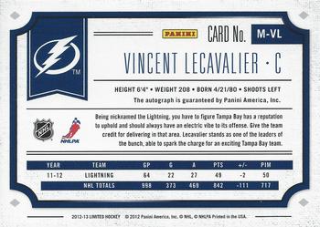 2012-13 Panini Limited - Monikers #M-VL Vincent Lecavalier Back
