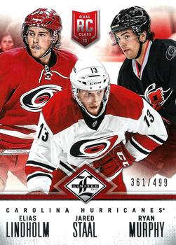 2012-13 Panini Limited - Rookie Redemption #R-CAR Elias Lindholm / Jared Staal / Ryan Murphy Front