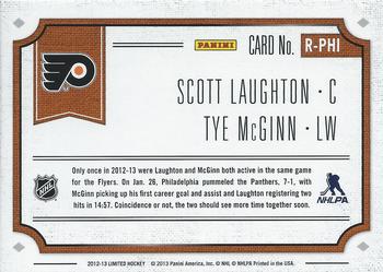 2012-13 Panini Limited - Rookie Redemption #R-PHI Scott Laughton / Tye McGinn Back