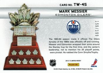 2012-13 Panini Limited - Trophy Winners #TW-45 Mark Messier Back