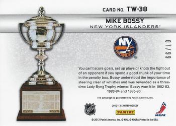 2012-13 Panini Limited - Trophy Winners Signatures #TW-38 Mike Bossy Back