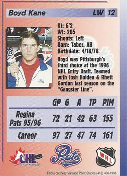 1996-97 Regina Pats (WHL) #12 Boyd Kane Back