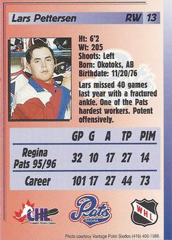 1996-97 Regina Pats (WHL) #13 Lars Pettersen Back