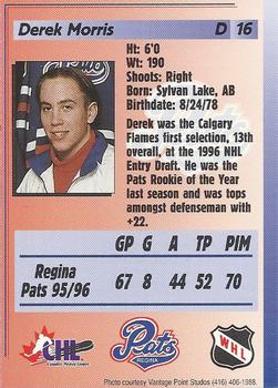 1996-97 Regina Pats (WHL) #16 Derek Morris Back