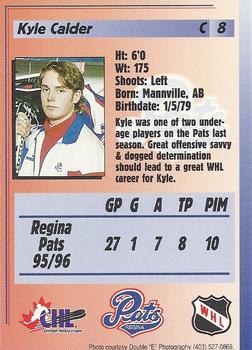 1996-97 Regina Pats (WHL) #8 Kyle Calder Back