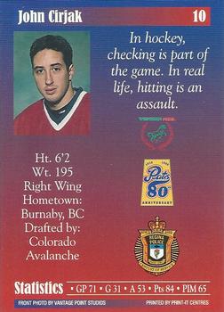 1997-98 Regina Pats (WHL) Police #10 John Cirjak Back