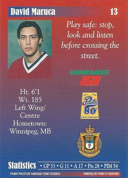 1997-98 Regina Pats (WHL) Police #13 David Maruca Back