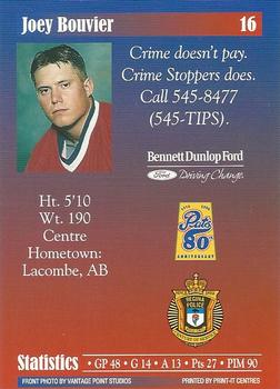 1997-98 Regina Pats (WHL) Police #16 Joey Bouvier Back