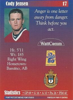 1997-98 Regina Pats (WHL) Police #17 Cody Jensen Back