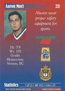 1997-98 Regina Pats (WHL) Police #23 Aaron Mori Back