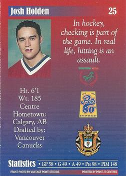 1997-98 Regina Pats (WHL) Police #25 Josh Holden Back