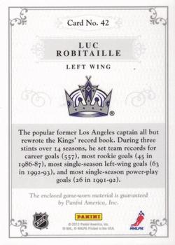 2011-12 Panini Dominion - Jerseys #42 Luc Robitaille Back