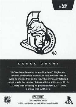 2013-14 Score #594 Derek Grant Back